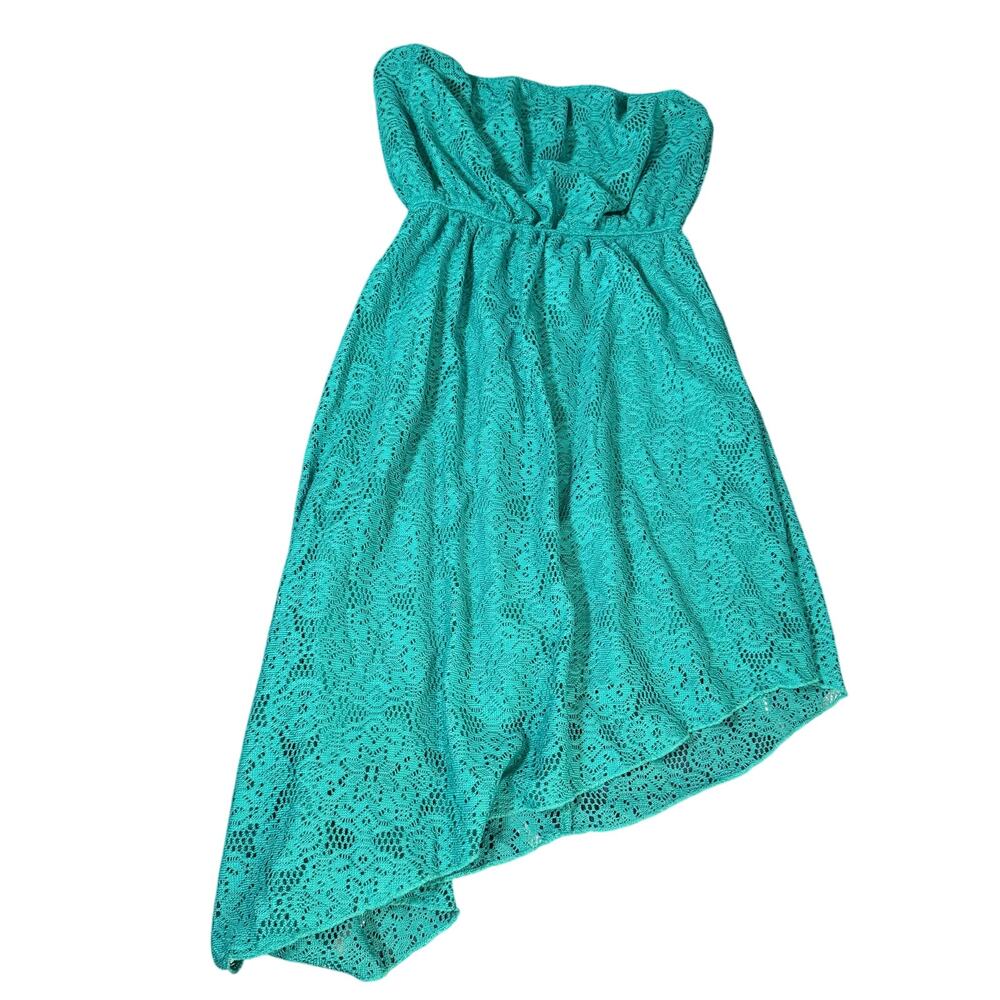 Ruby Rox Teal Strapless High-Low Dress Size S
